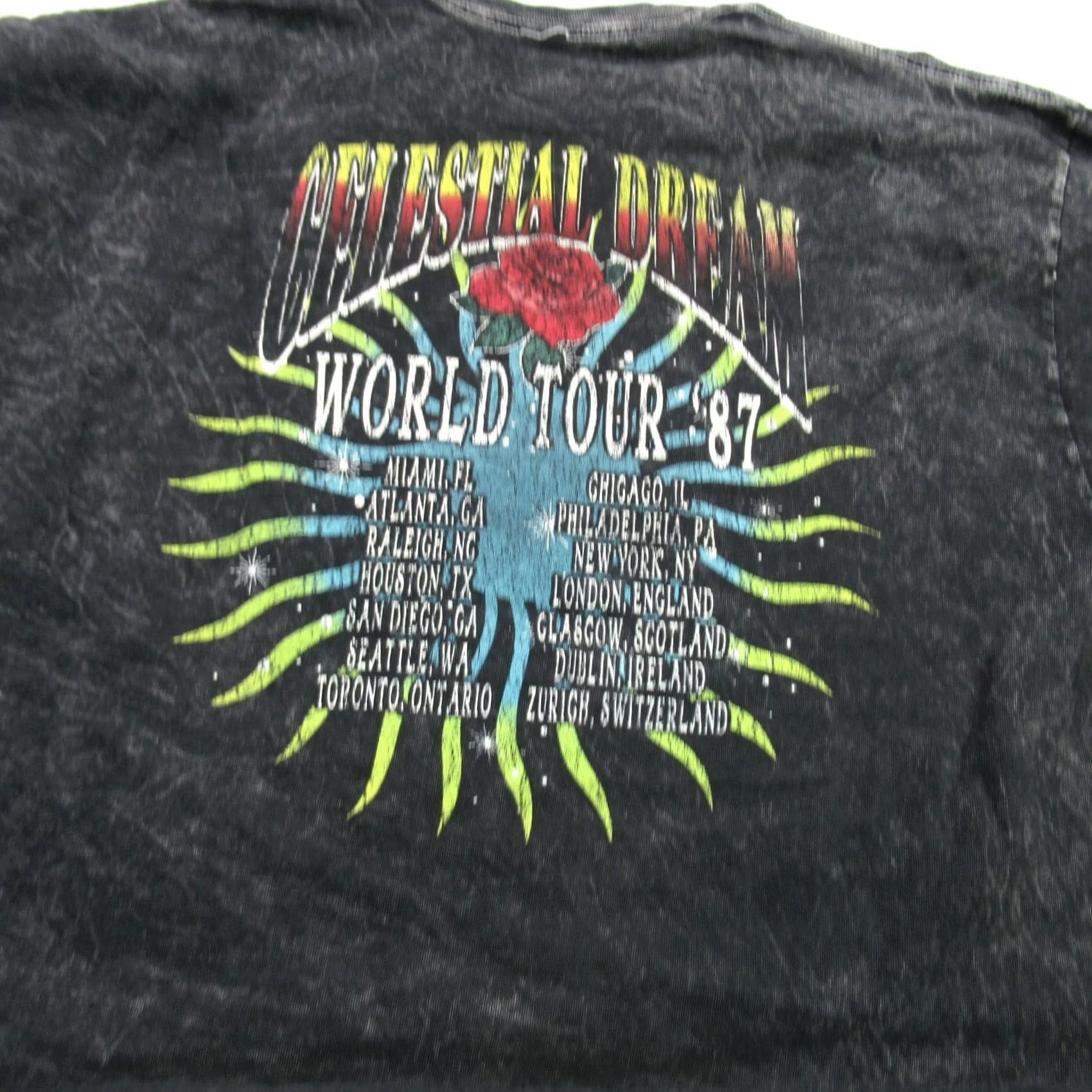 Vintage Fifth Sun Celestial Dream Shirt Womens XL Short Sleeve Crew Neck Lightweight Knit Cotton Black Regular Fit Size XL Womens T-Shirt Size XL / US 12-14 / IT 48-50 - 3 Thumbnail