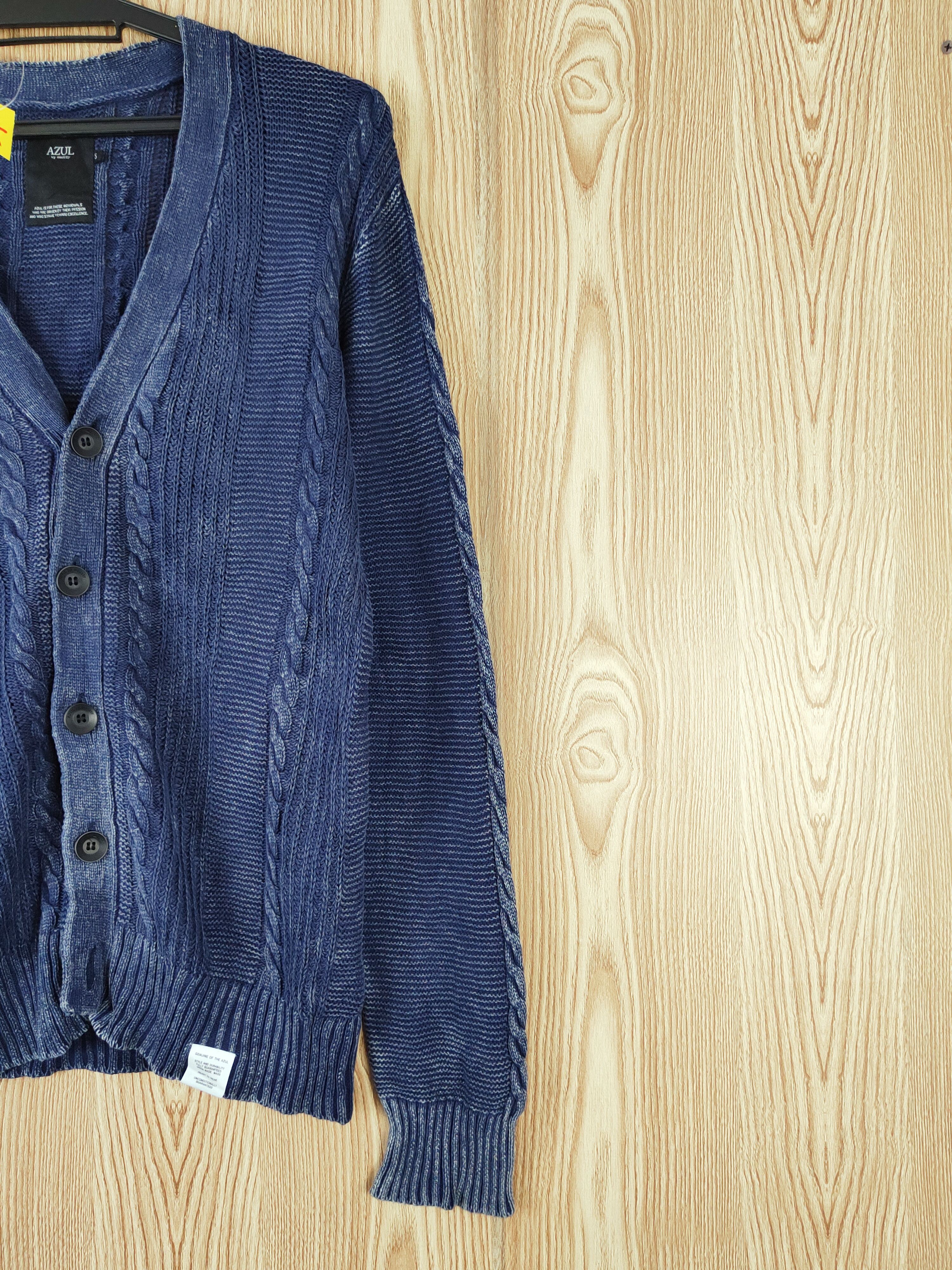 Indigo Azul by Moussy Navy Faded Knitwear Cardigan #W881 Size US S / EU 44-46 / 1 - 5 Thumbnail