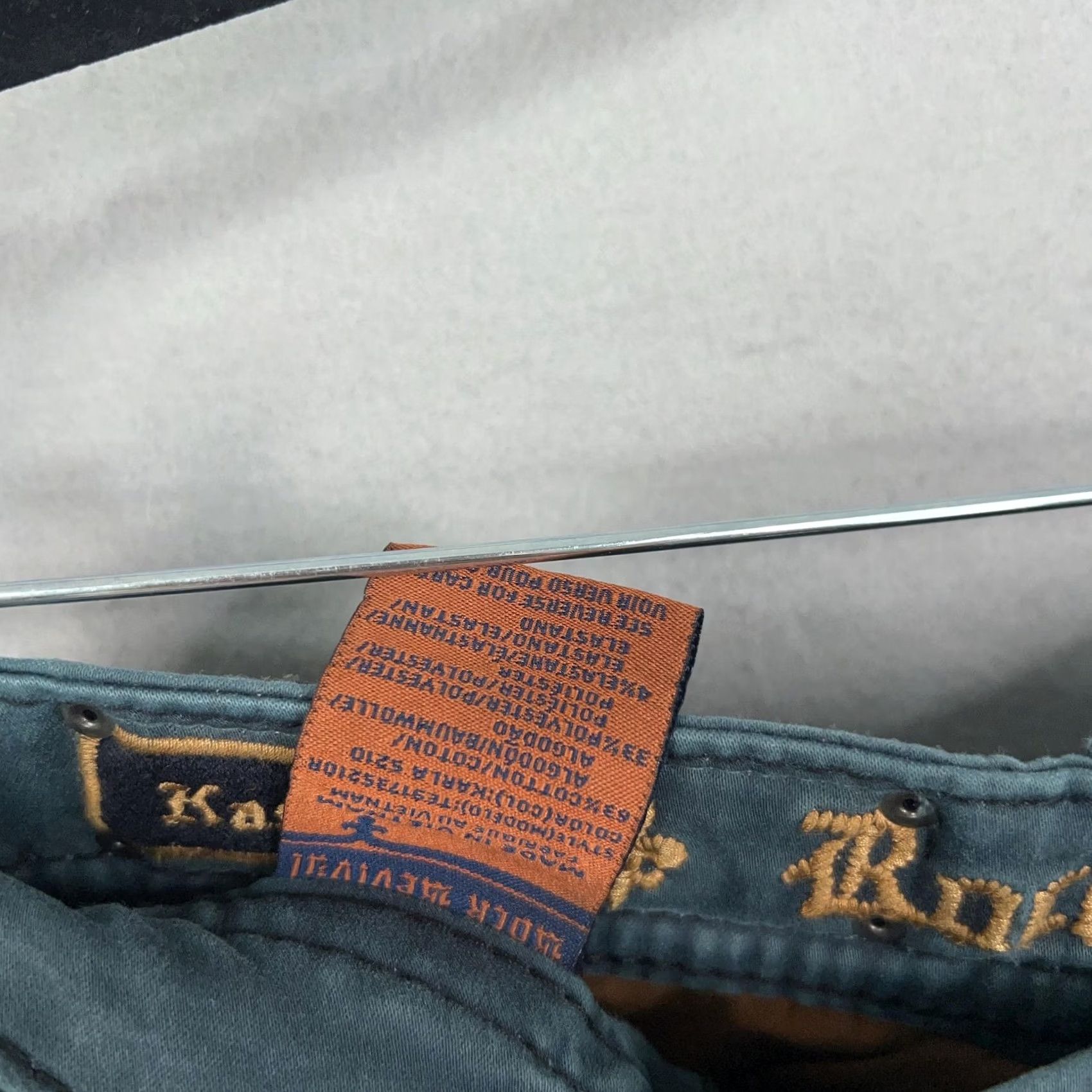 Vintage Rock Revival Jeans Womens 26 Green Denim Karla Skinny Embroidered 90s Y2K Distressed Rhinestone Tailored Logo Pocket Leather Patch Bagged Size 26" / US 2 / IT 38 - 7 Thumbnail