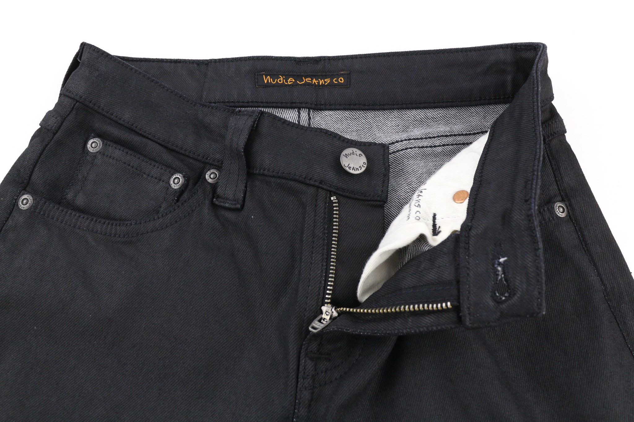 Nudie Jeans SKINNY LIN W27/L32 Black In Black Organic Cotton 80483 Size 27" / US 4 / IT 40 - 4 Thumbnail