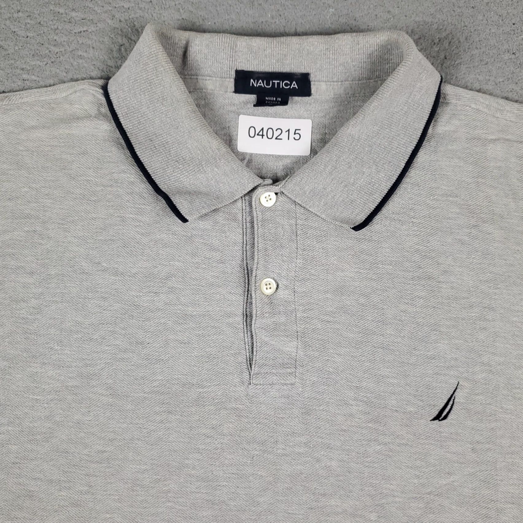 Nautica Nautica Polo Shirt Adult Large Gray Solid Short Sleeve Golf Mens Size US L / EU 52-54 / 3 - 2 Thumbnail