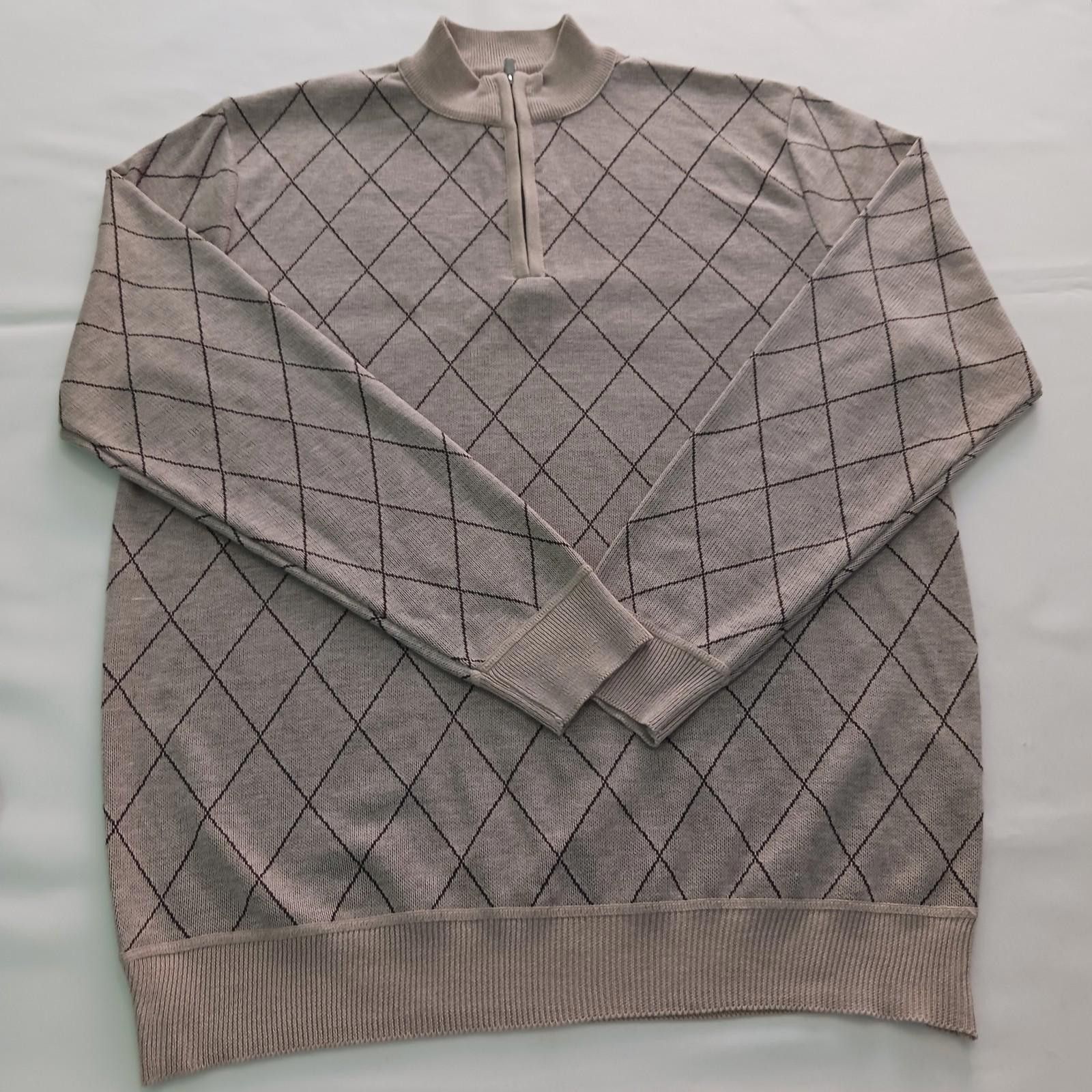 Designer Manfinity Men's 1/4 Zip Brown Long Sleeve Collared Shirt XL Size US XL / EU 56 / 4 - 1 Thumbnail