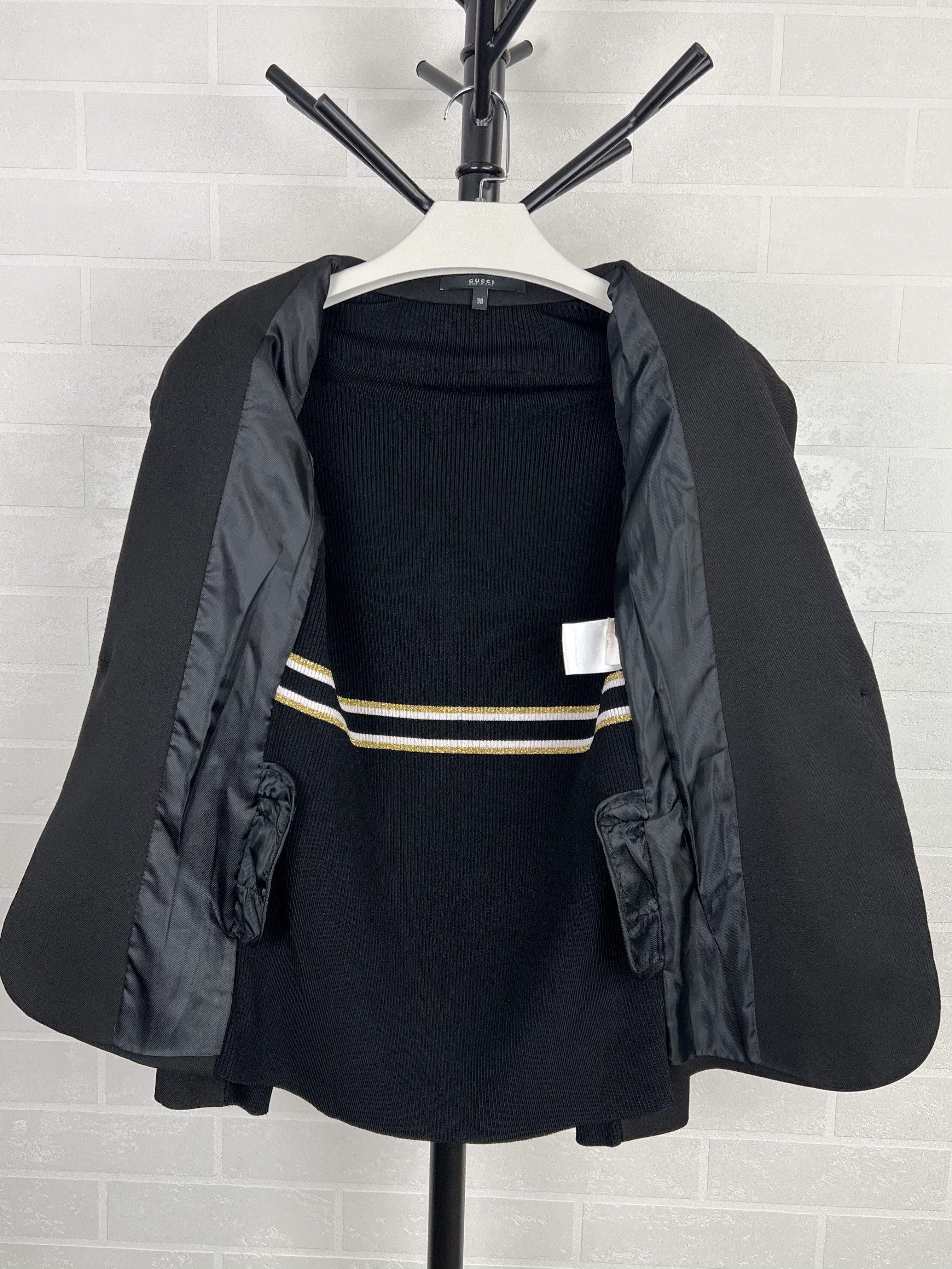 Gucci GUCCI Jacket Blaser One Button Brown Back Stripe Women's Size XS / US 0-2 / IT 36-38 - 4 Thumbnail
