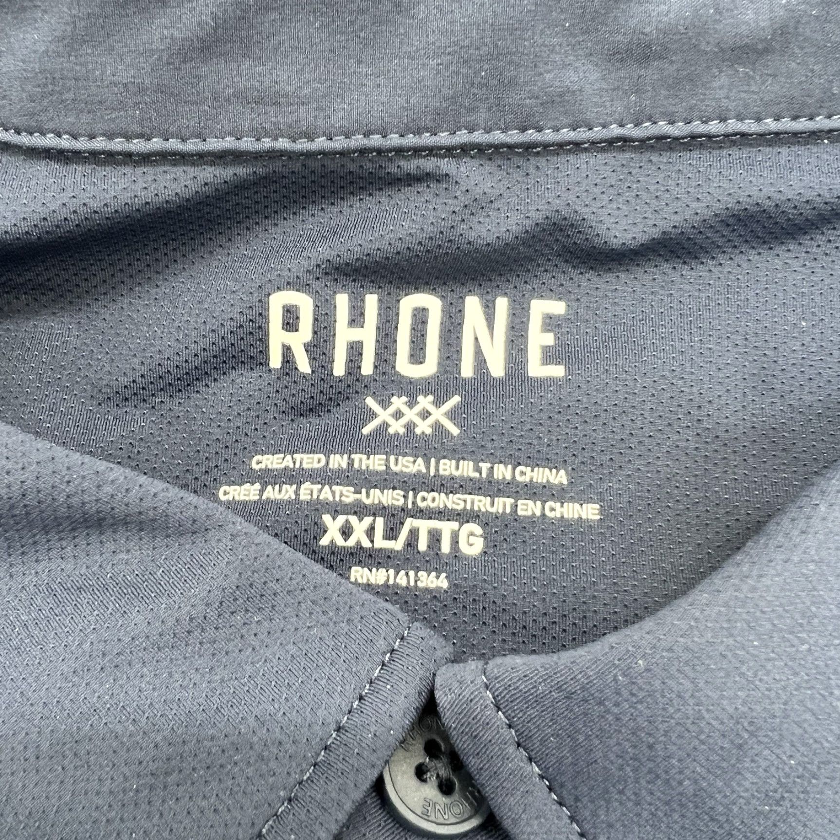 Rhone Rhone Polo Shirt Mens XXL Navy Blue Stretch Casual Preppy Golf Shirt Size US XXL / EU 58 / 5 - 3 Thumbnail