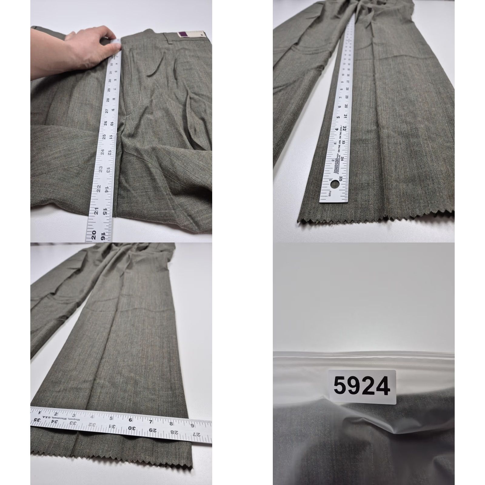 Vintage Racquet Club Mens Dress Pants 38x36 Gray Wool Pleated Straight Unhemmed USA NWT Size US 38 / EU 54 - 8 Thumbnail
