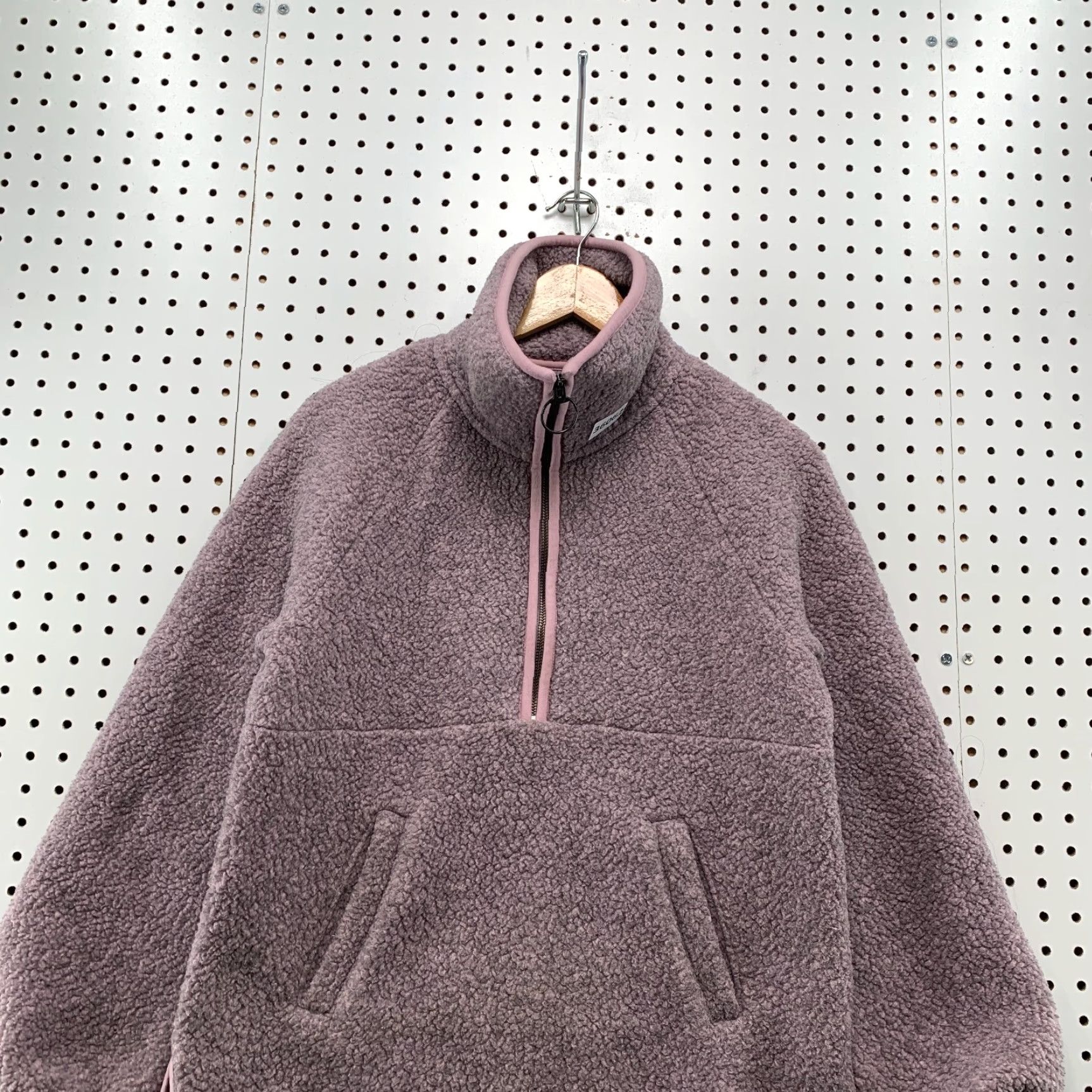 Madewell VINTAGE Madewell Pullover Sweatshirt Women Small Purple Sherpa Fleece Activewear Long Sleeve Mock Neck Size S / US 4 / IT 40 - 2 Thumbnail