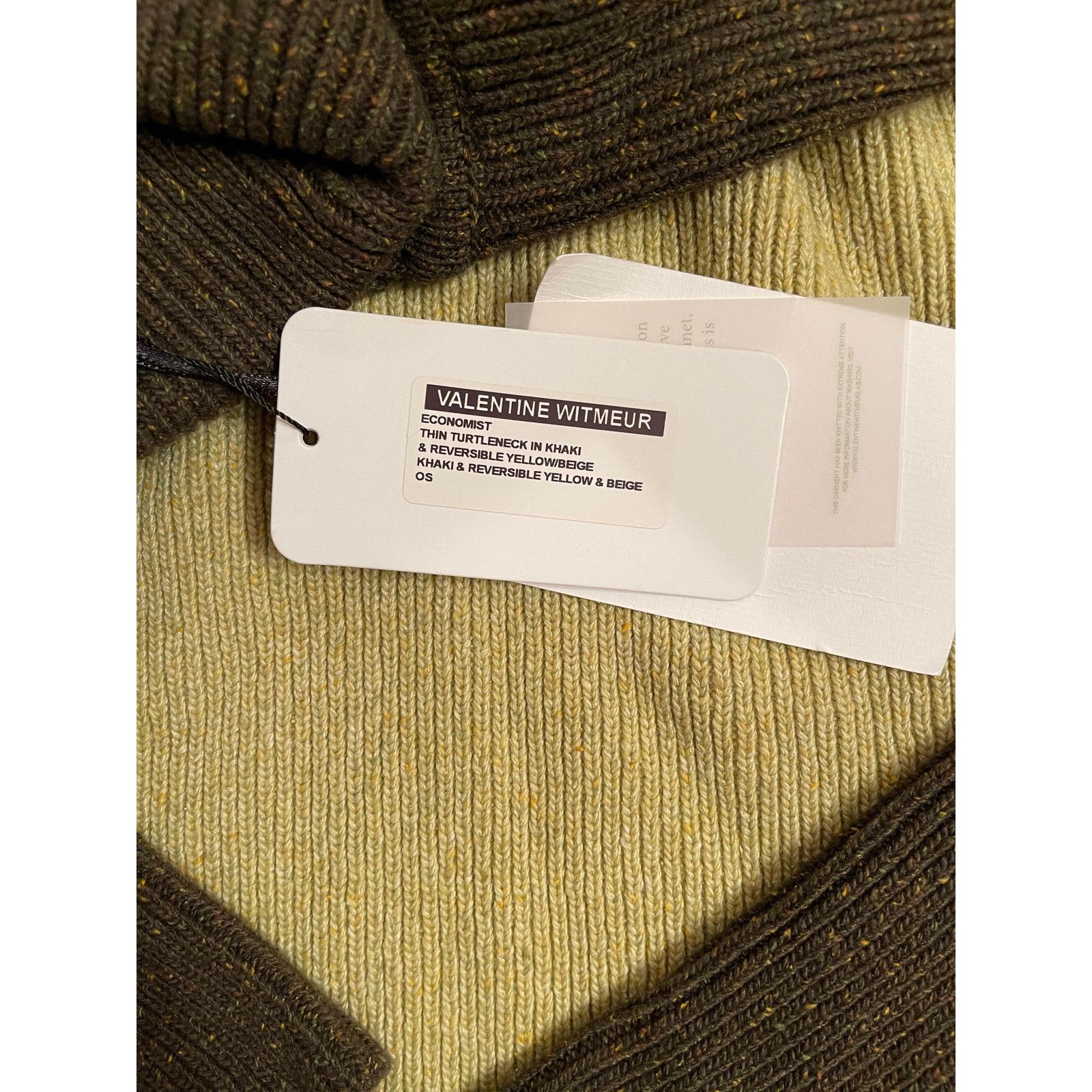 Other Valentine Witmeur Lab Economist Thin Turtleneck Khaki NWT OS Size ONE SIZE - 3 Thumbnail