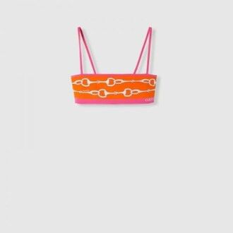 Gucci oc11z1125 Gucci Horsebit Stripe Print Silk Crop Top Size XS / US 0-2 / IT 36-38 - 1 Thumbnail