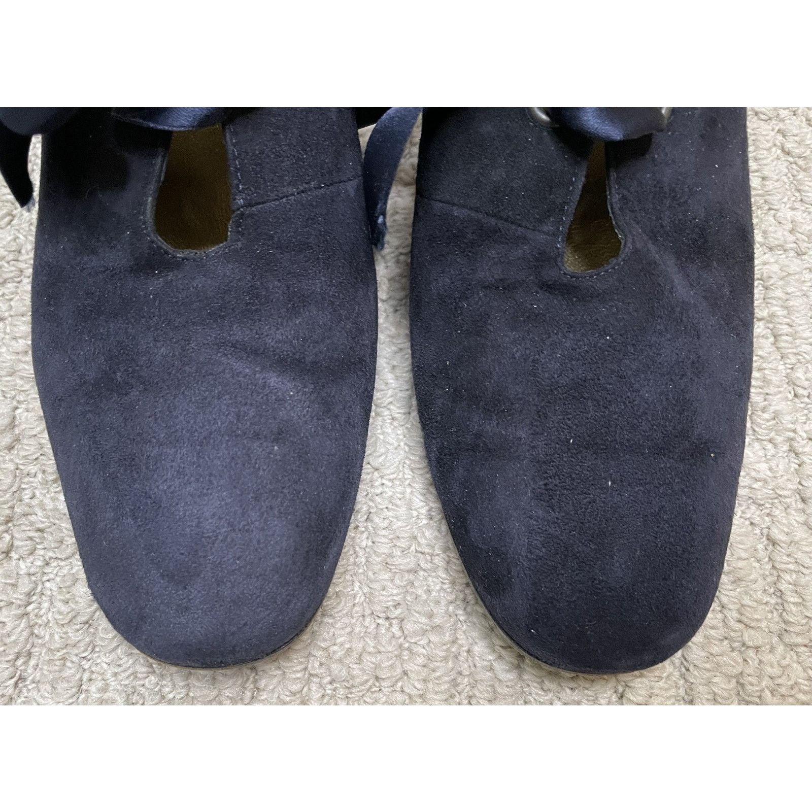 Yves Saint Laurent Yves Saint Lauren Shoes 9M Navy Blue Lace Up Victorian Look Size US 9 / IT 39 - 11 Thumbnail