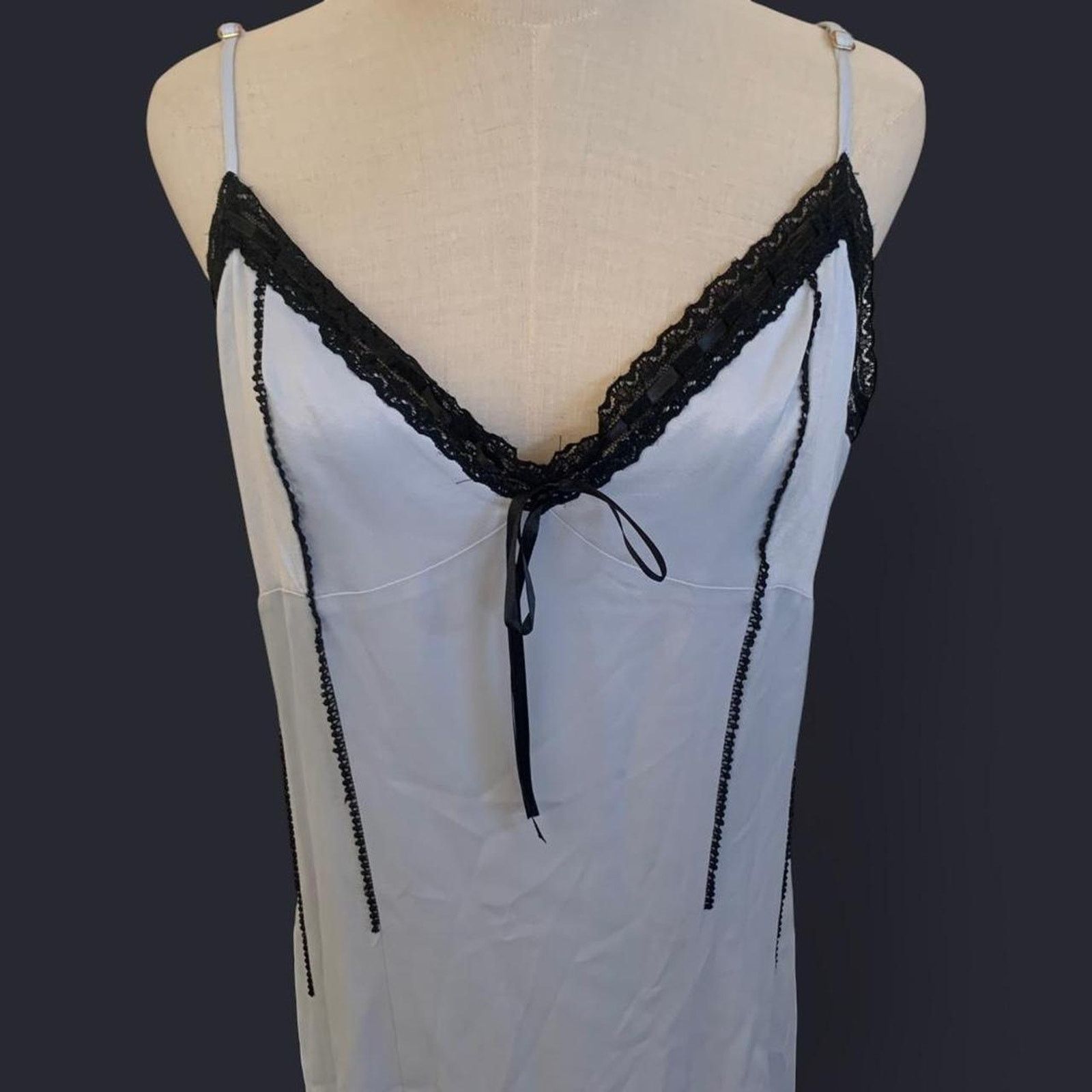 Anthropologie NWT Anthropologie V-Neck Lace Trim Slip Dress Size XL / US 12-14 / IT 48-50 - 3 Thumbnail