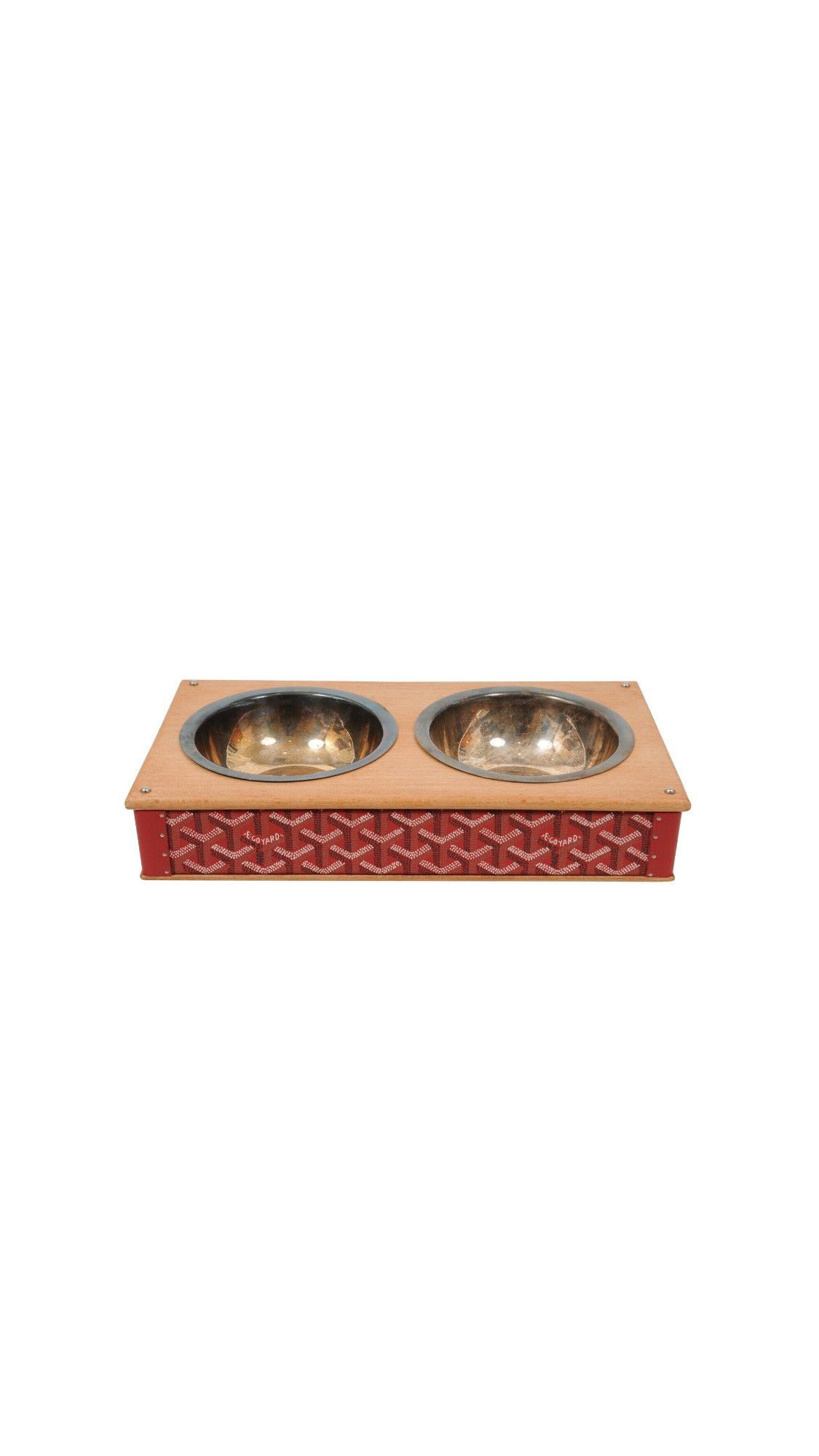 Goyard Red Edmond Double Dog Cat Bowl Hard Sided Trunk Size ONE SIZE - 1 Thumbnail