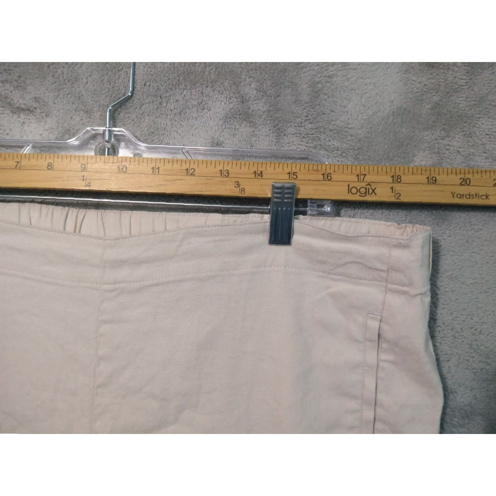 J. Jill J Jill Pants Womens 18 Beige Linen Blend Stretch Straight Leg Beachy Coastal Size 40" / US 18 - 3 Thumbnail