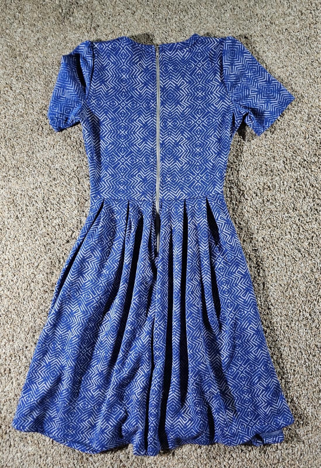 Other Lularoe 1/2 Zip Blue Dress Size XS / US 0-2 / IT 36-38 - 6 Thumbnail