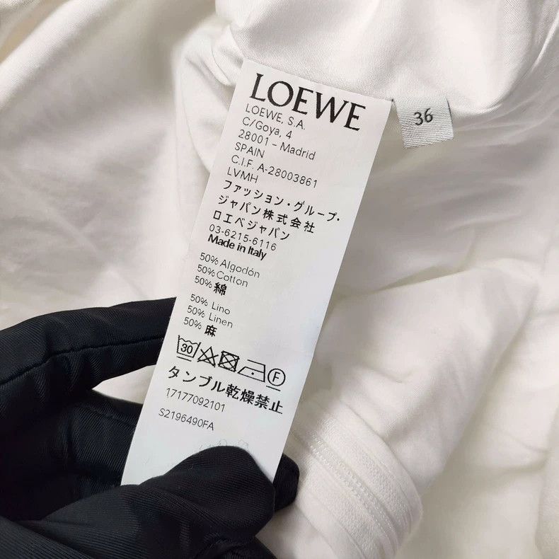 Loewe LOEWE Cotton Linen Dress, White Size XS / US 0-2 / IT 36-38 - 7 Thumbnail