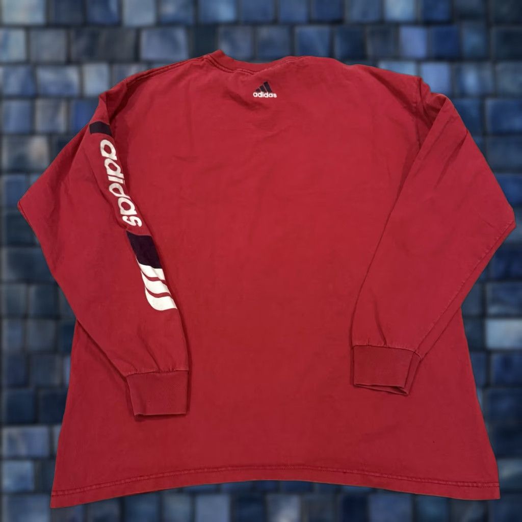 Adidas VINTAGE adidas Trefoil Long Sleeve T-Shirt USA Large Red Spellout M/L Unisex 90s Sportswear/Beach Size US M / EU 48-50 / 2 - 1 Thumbnail