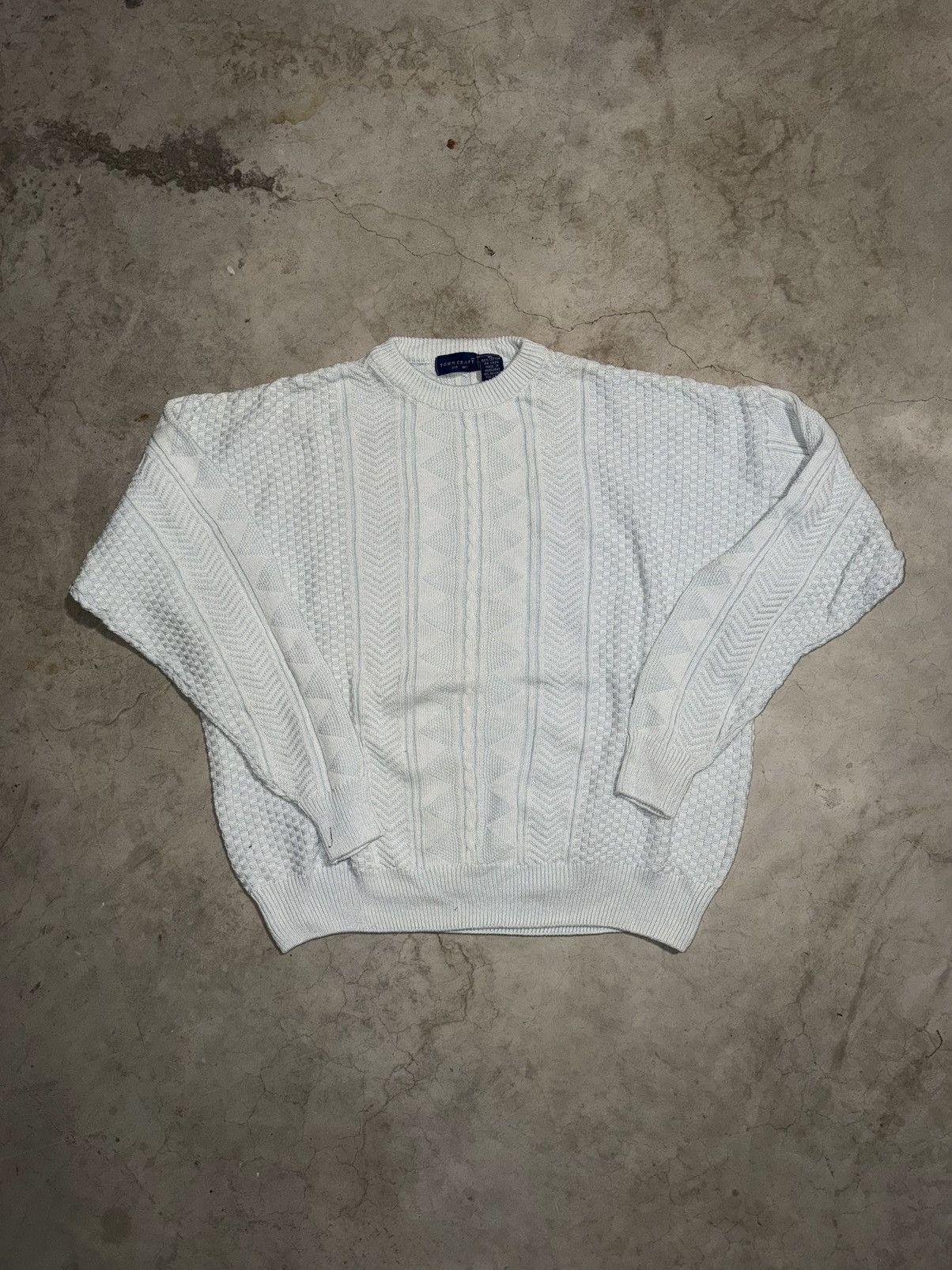 Towncraft Vintage 80s Towncraft Knit Sweater Pullover Light Blue Size US XL / EU 56 / 4 - 1 Thumbnail