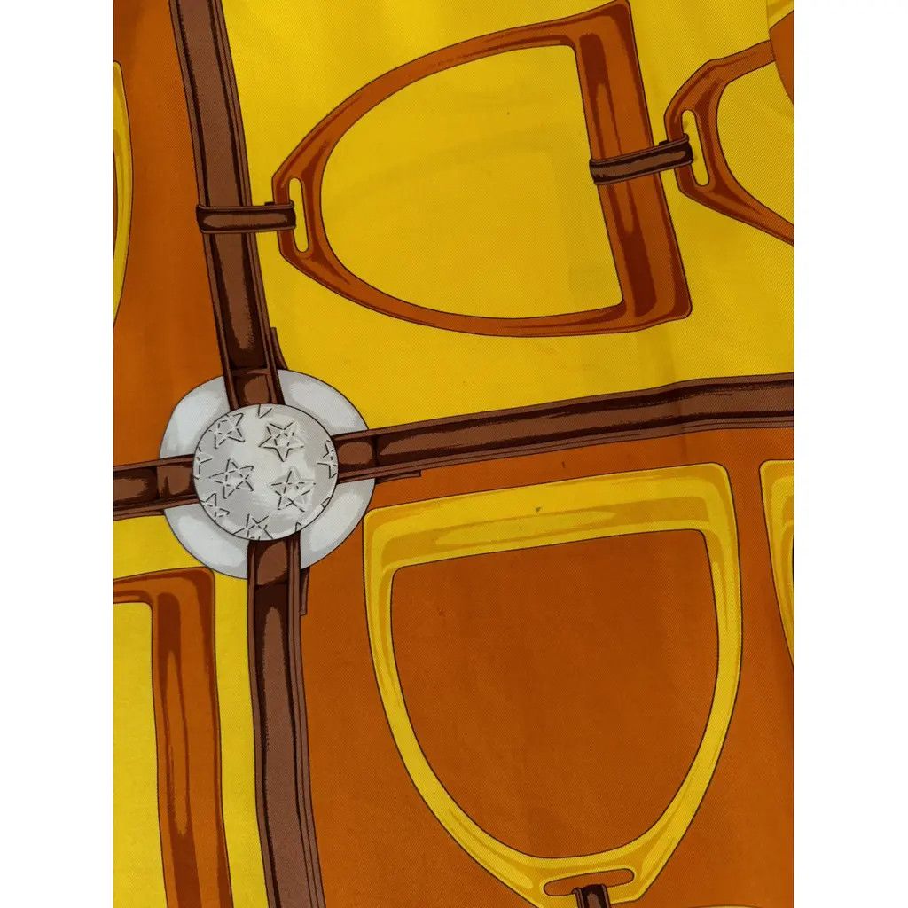 Celine Celine Orange Silk Long Sleeve Button Up Blouse Tops Size L / US 10 / IT 46 - 8 Thumbnail