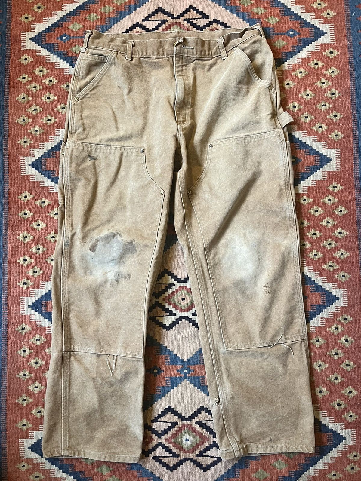 Carhartt Vintage brown carhartt double knee faded and distressed Size US 36 / EU 52 - 1 Thumbnail