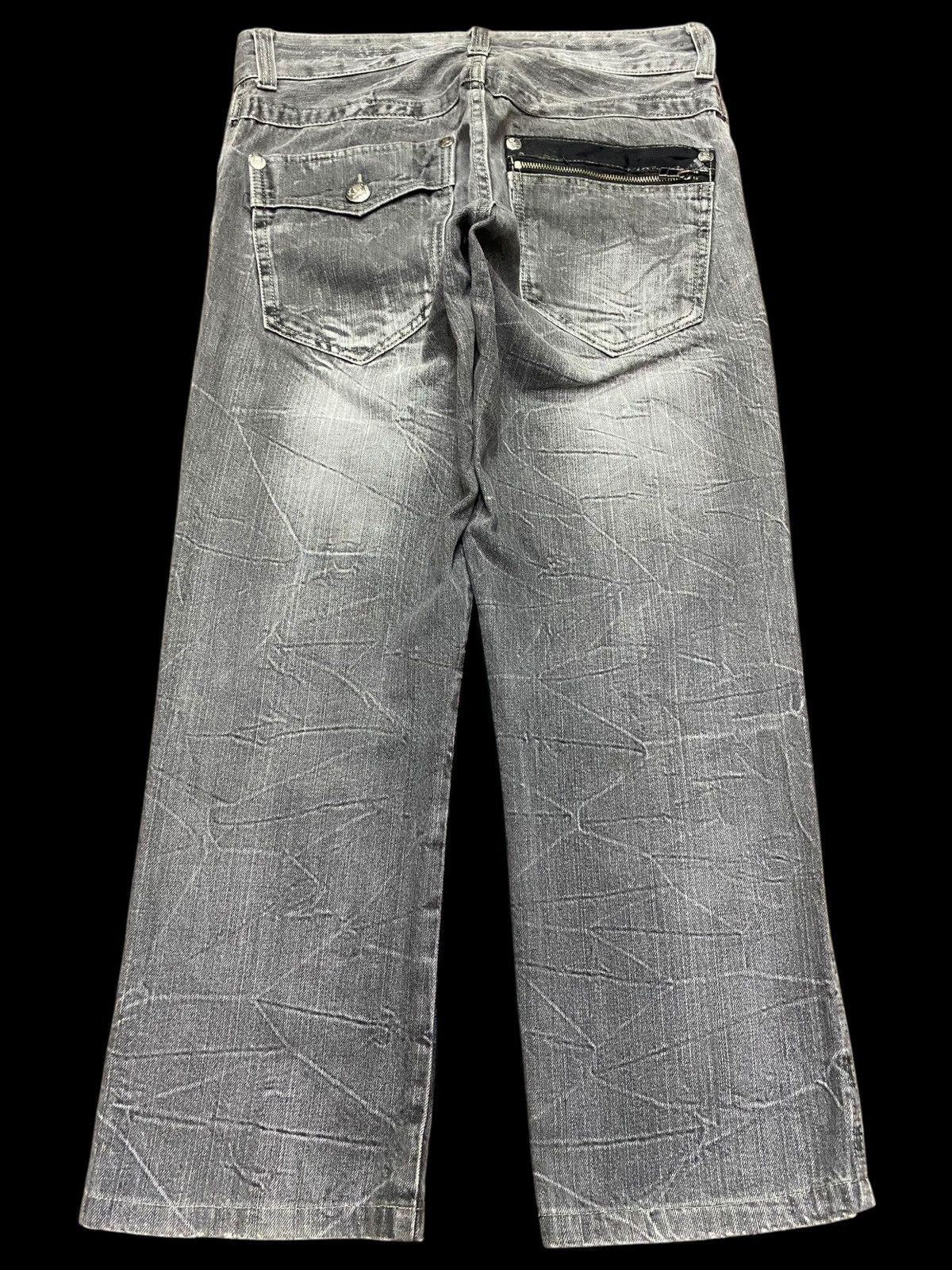 Japanese Brand Vintage Japan Brand Dominate Skull Bones Faded Loose Jeans Size US 32 / EU 48 - 2 Thumbnail