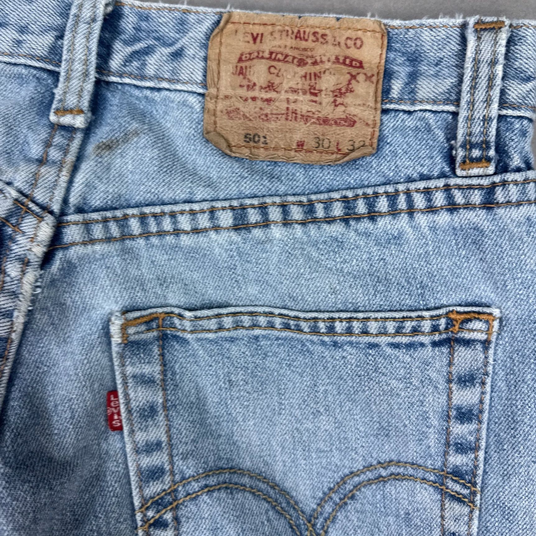 Levi's Levi's 501 Jeans Mens 30x32 Blue Button Fly Denim Pants Thrashed Destroyed Work Classic Straight Size US 30 / EU 46 - 6 Thumbnail