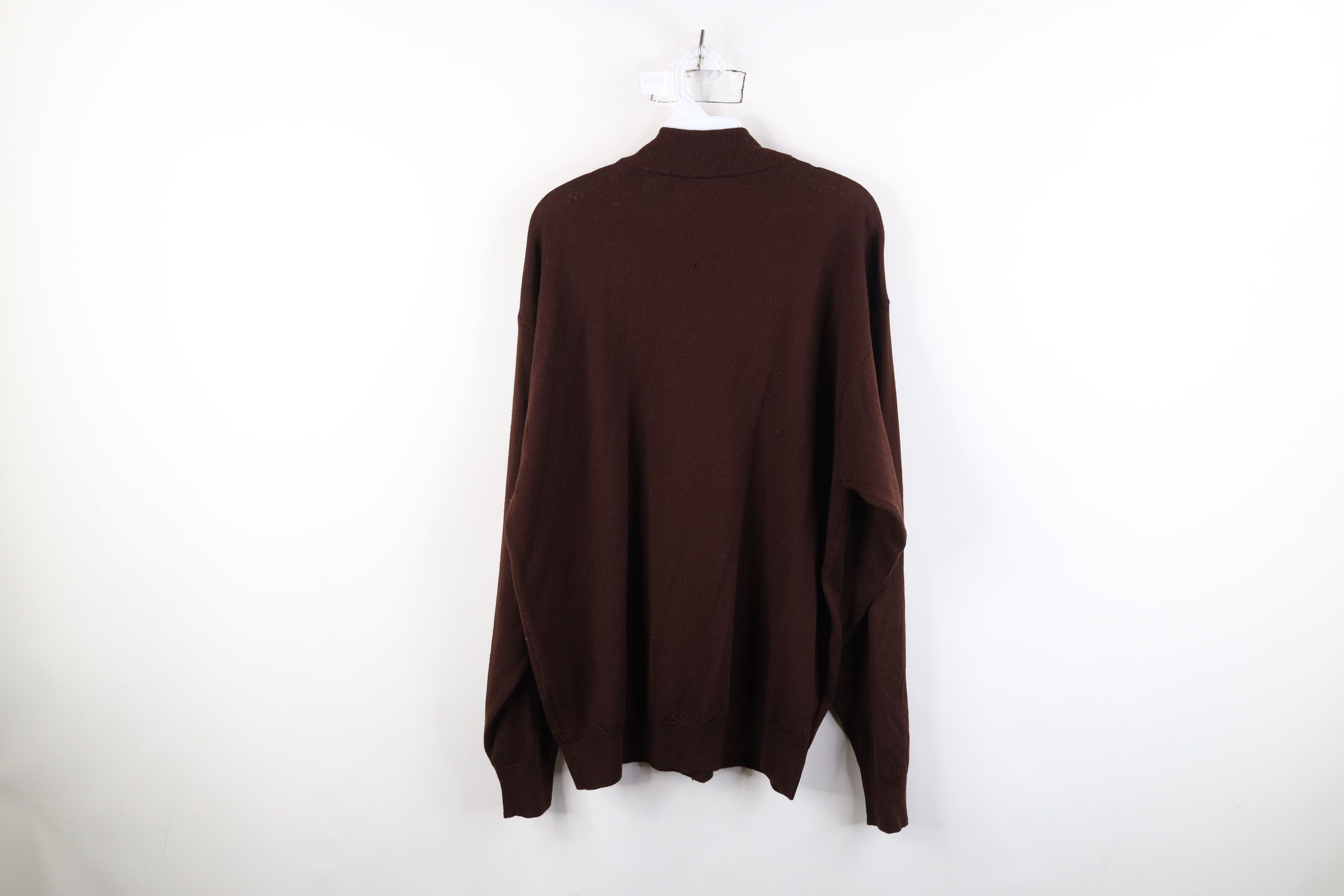 Vintage Vintage 90s Streetwear Blank Merino Wool Knit Sweater Size US L / EU 52-54 / 3 - 11 Thumbnail