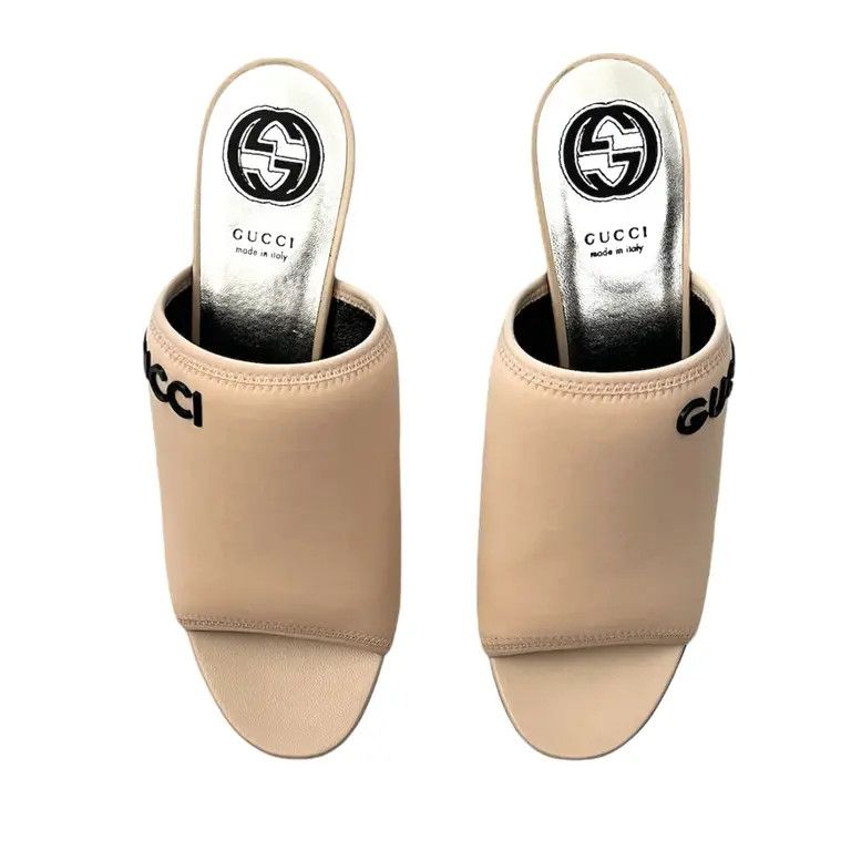 Gucci o1s1wg110125 Canvas Mules Sandals in Beige Size US 6.5 / IT 36.5 - 2 Thumbnail