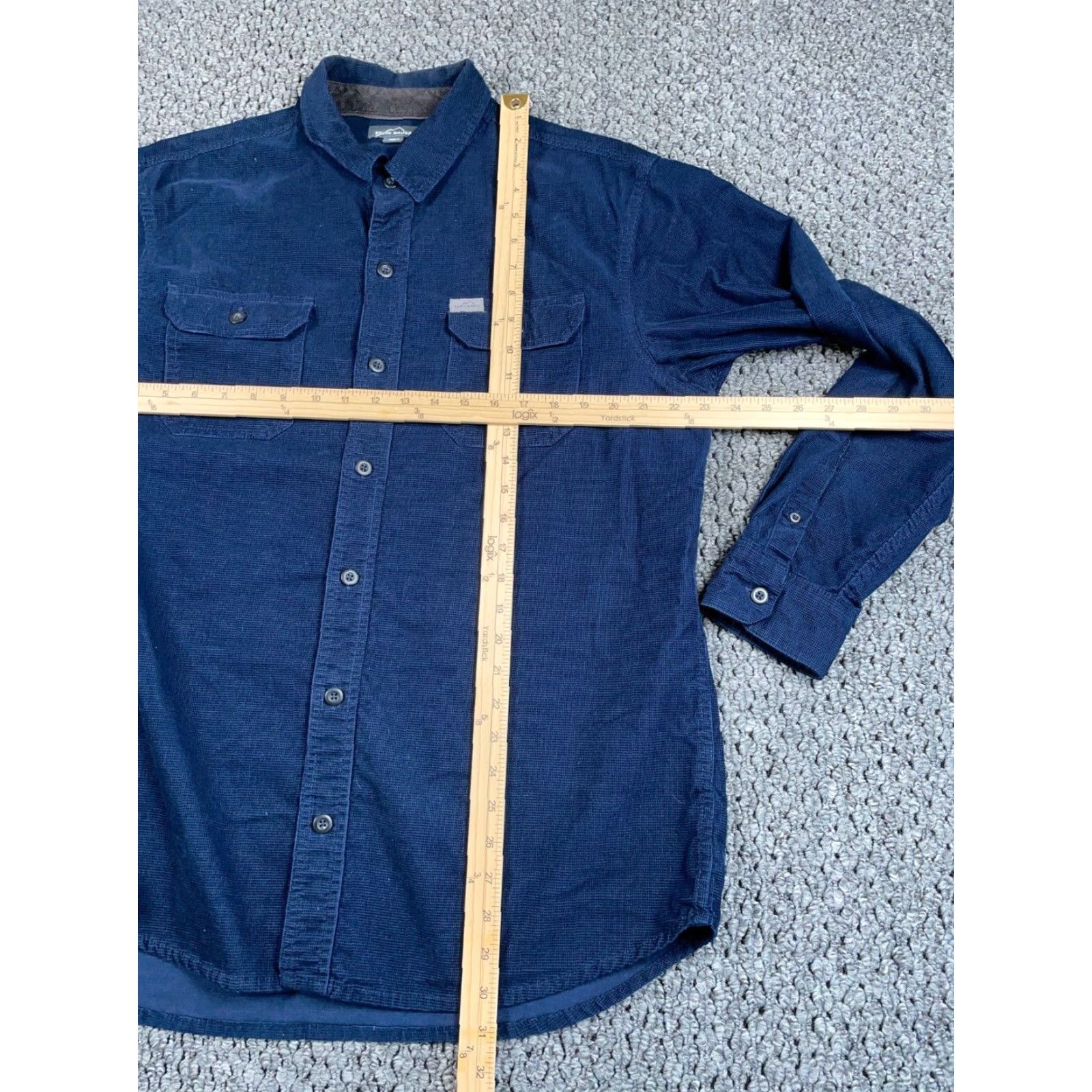Eddie Bauer Eddie Bauer Shirt Corduroy Adult Large Dark Blue Relaxed Fit 90s Preppy Mens Shirt Size US L / EU 52-54 / 3 - 5 Thumbnail