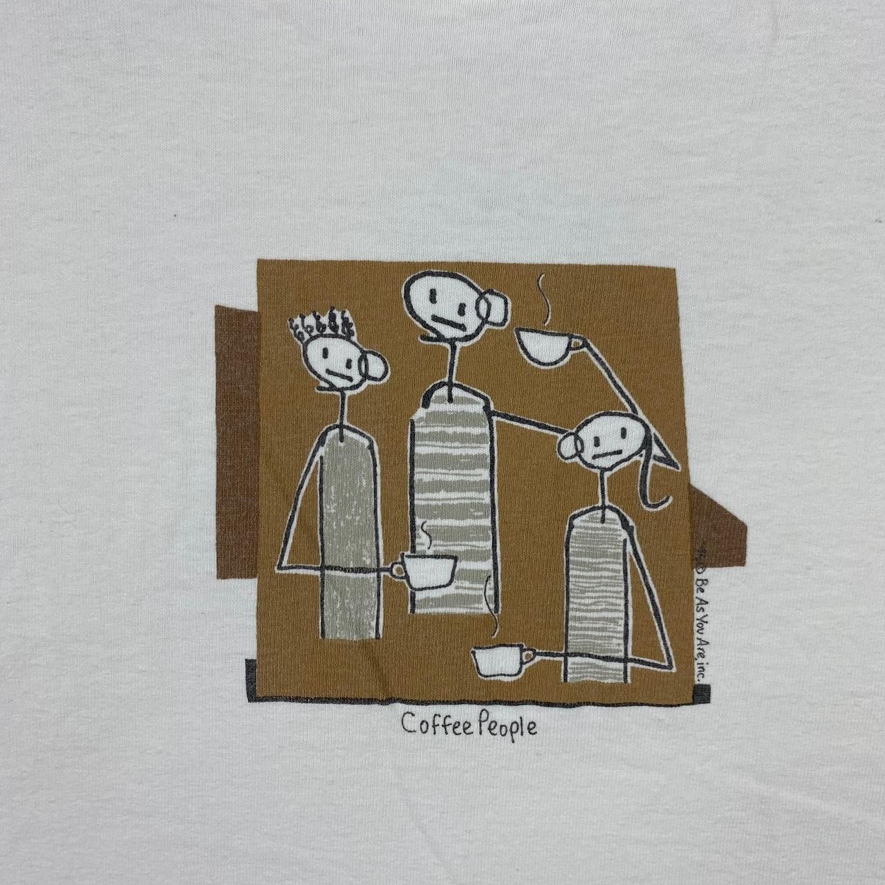 Vintage Vintage 90’ BE AS YOU ARE Coffee Doodle Tee Shirt Size M / US 6-8 / IT 42-44 - 3 Thumbnail