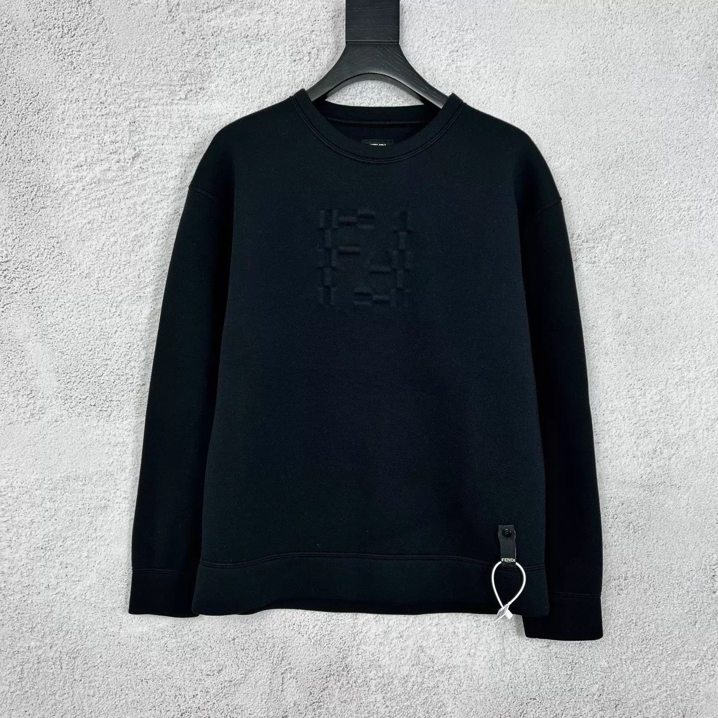 Fendi Fendi FW24 Embossed Space Cotton Black Crewneck XS Size US XS / EU 42 / 0 - 1 Thumbnail