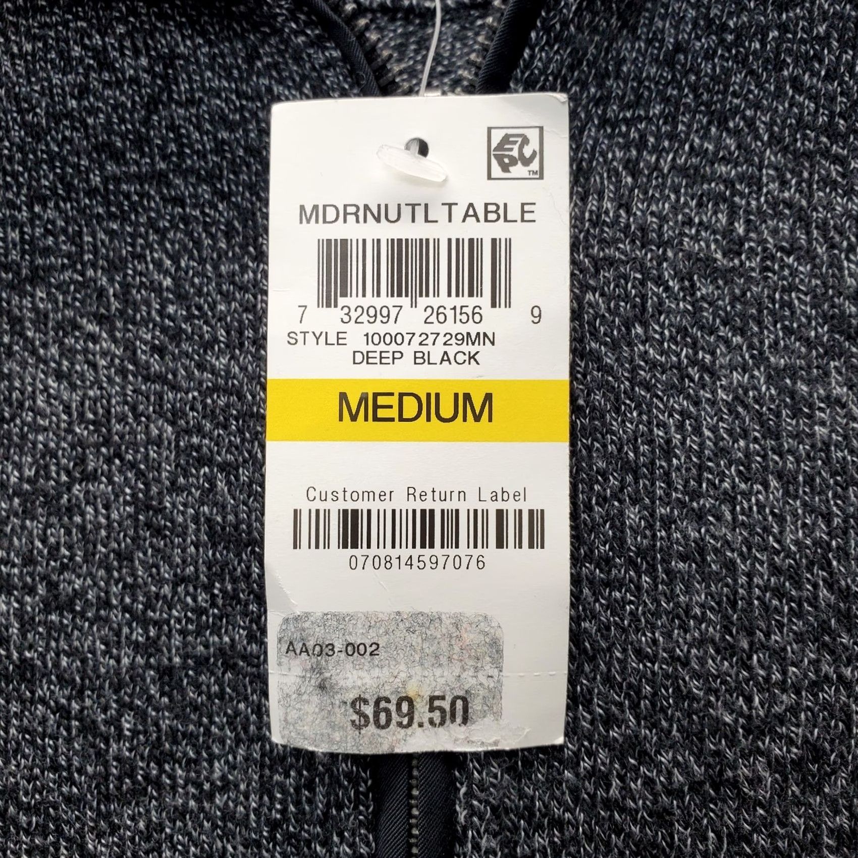 Club Room Club Room Mens Cardigan Sweater Long Sleeve Knit Zip Black Heather M Size US M / EU 48-50 / 2 - 6 Thumbnail