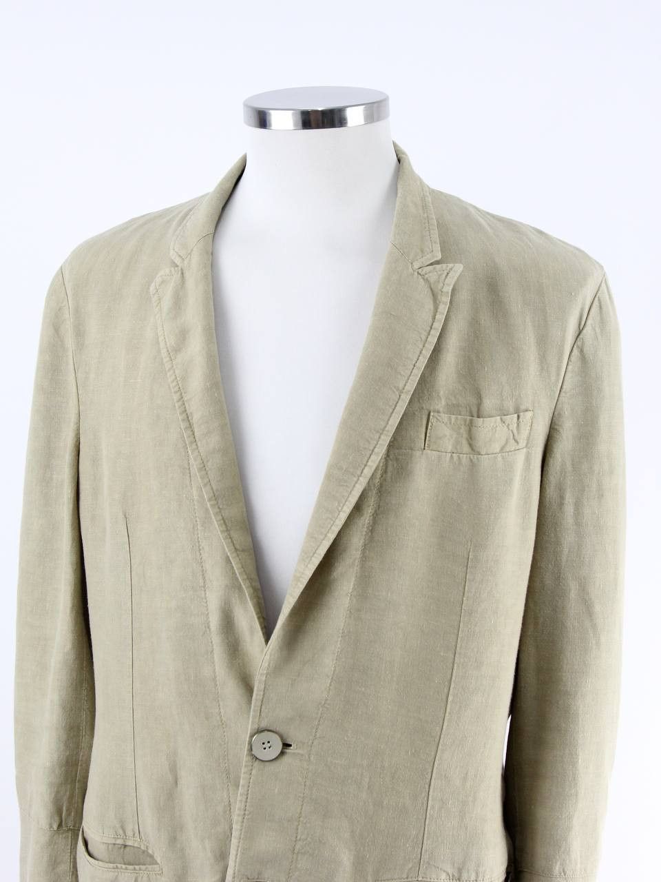 Emporio Armani EMPORIO ARMANI Beige linen jacket Size 52R - 4 Thumbnail