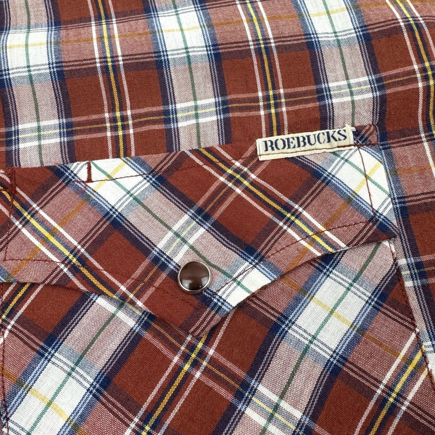 Vintage VINTAGE Roebuck & Co. Western Shirt Men L Red Plaid Pearl Snap 80s 90s Cowboy USA Size US L / EU 52-54 / 3 - 3 Thumbnail