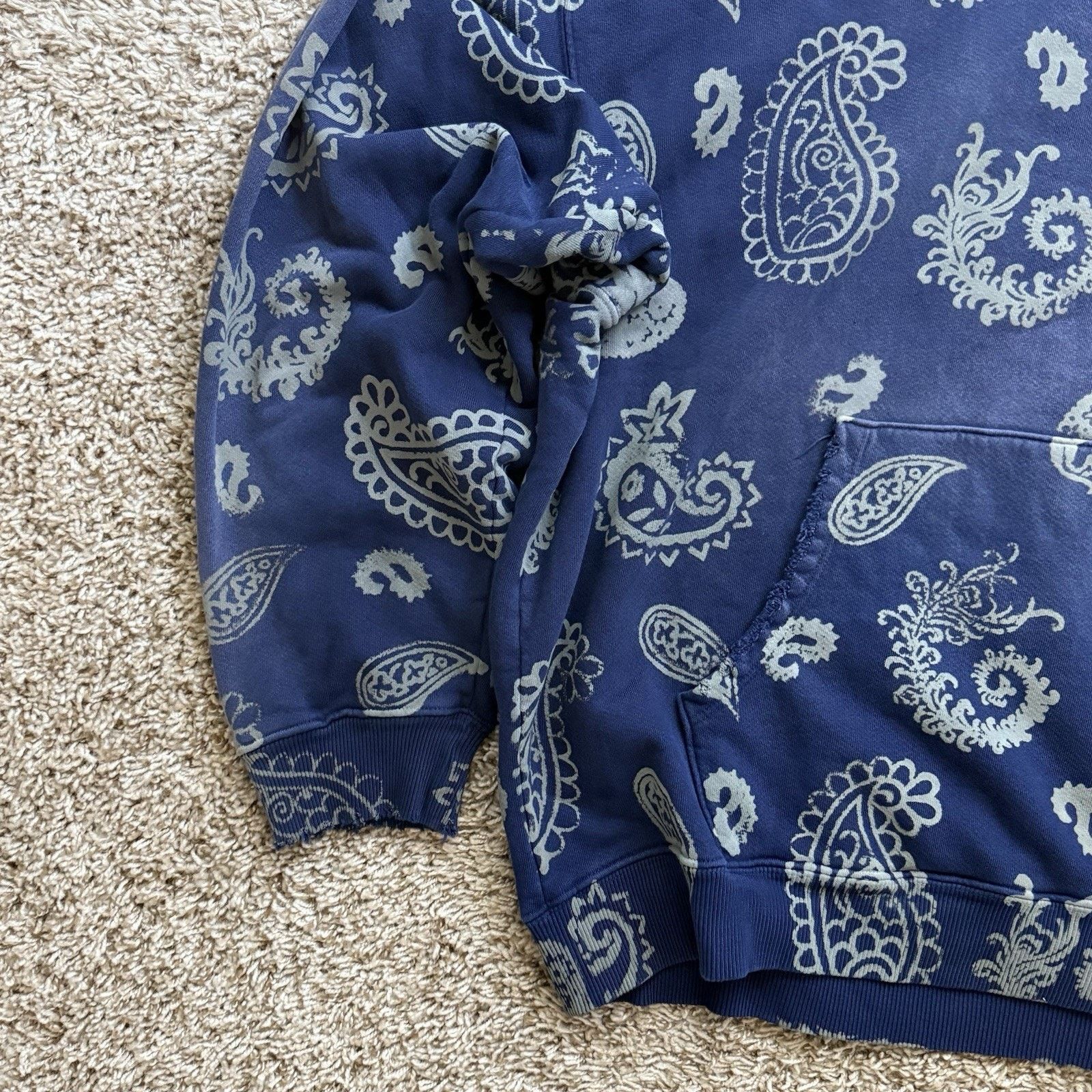 Alchemist $450 Alchemist Paisley Print Blue Cotton Hoodie Distressed Size US XXL / EU 58 / 5 - 14 Thumbnail