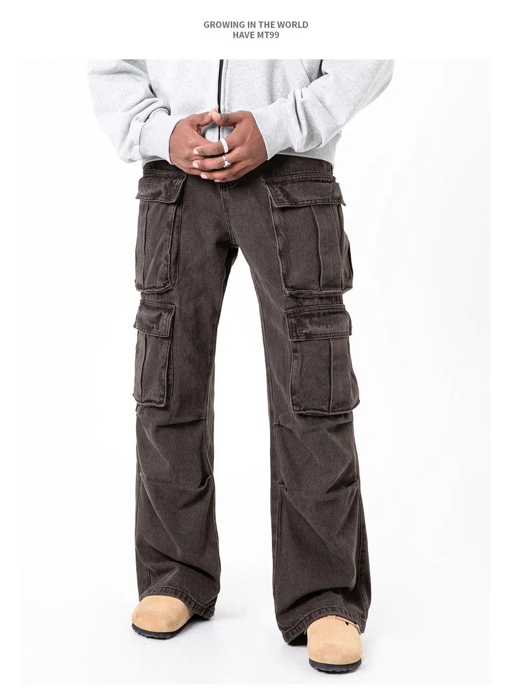Japanese Brand × Jean Straight Leg Cargo Denim Jeans Size US 32 / EU 48 - 4 Thumbnail