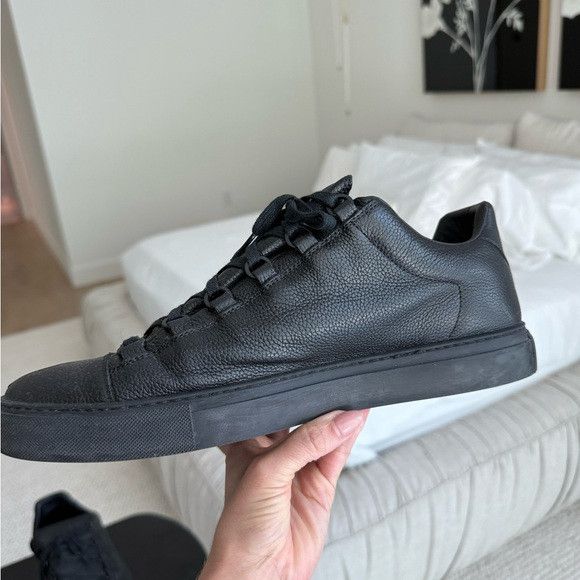 Balenciaga Balenciaga Arena Black 12 Low Tops Leather Size US 12 / EU 45 - 3 Thumbnail