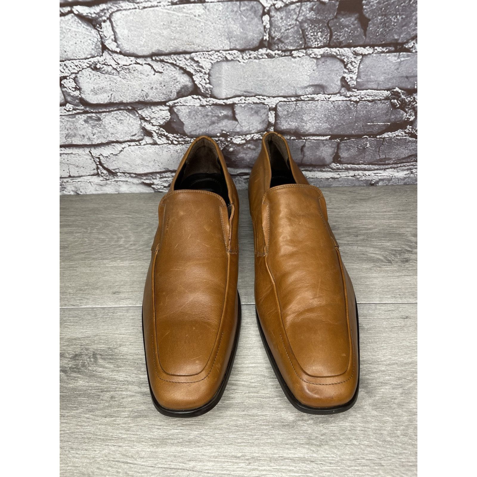 Other Quirelli Brown Leather Slip On Square Toe Dress Loafers Shoe Size US 11.5 / EU 44-45 - 12 Thumbnail