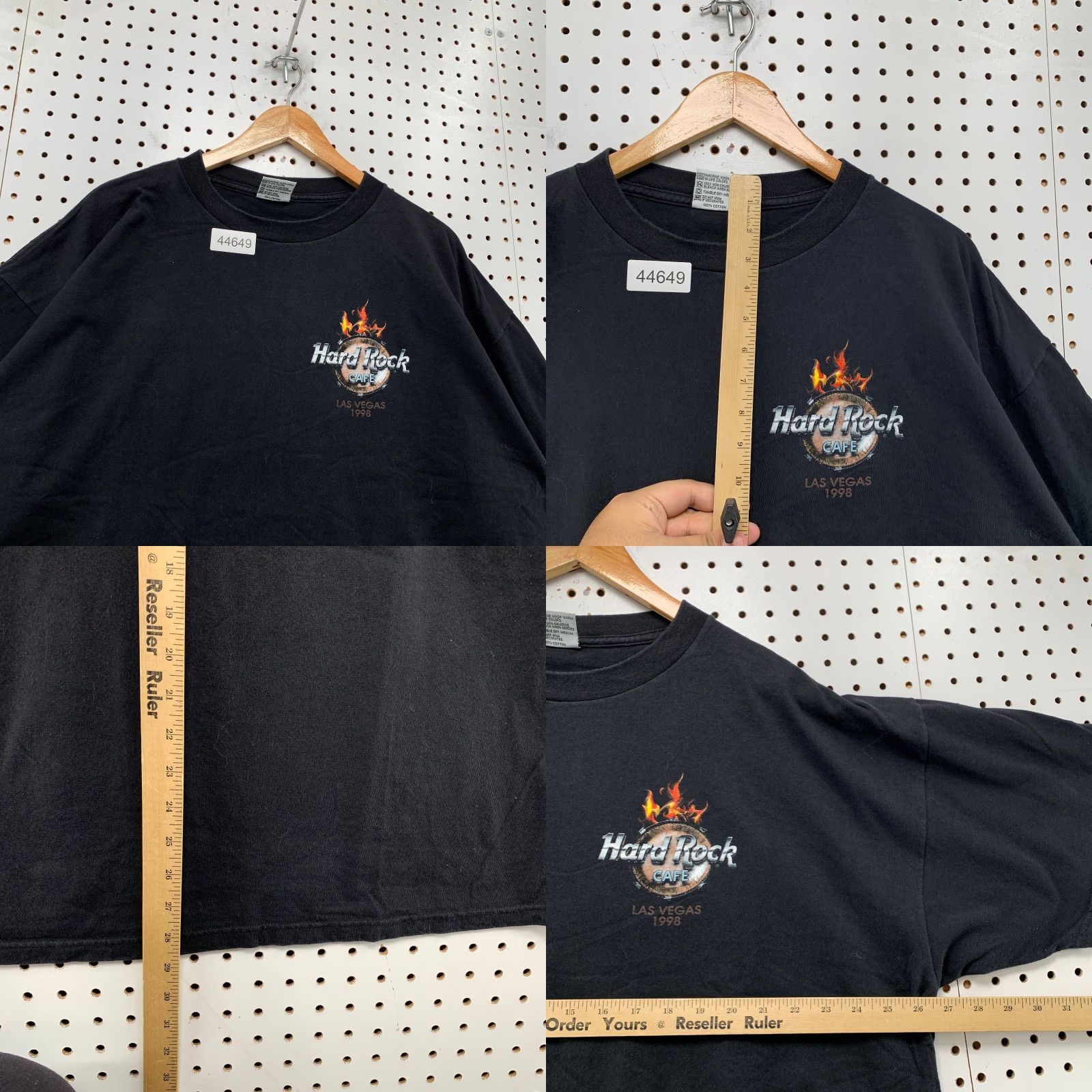 Hard Rock Cafe VINTAGE Hard Rock Cafe Shirt Mens 2XL 90s Black Las Vegas 1998 Guitar Flame Size US XXL / EU 58 / 5 - 8 Thumbnail