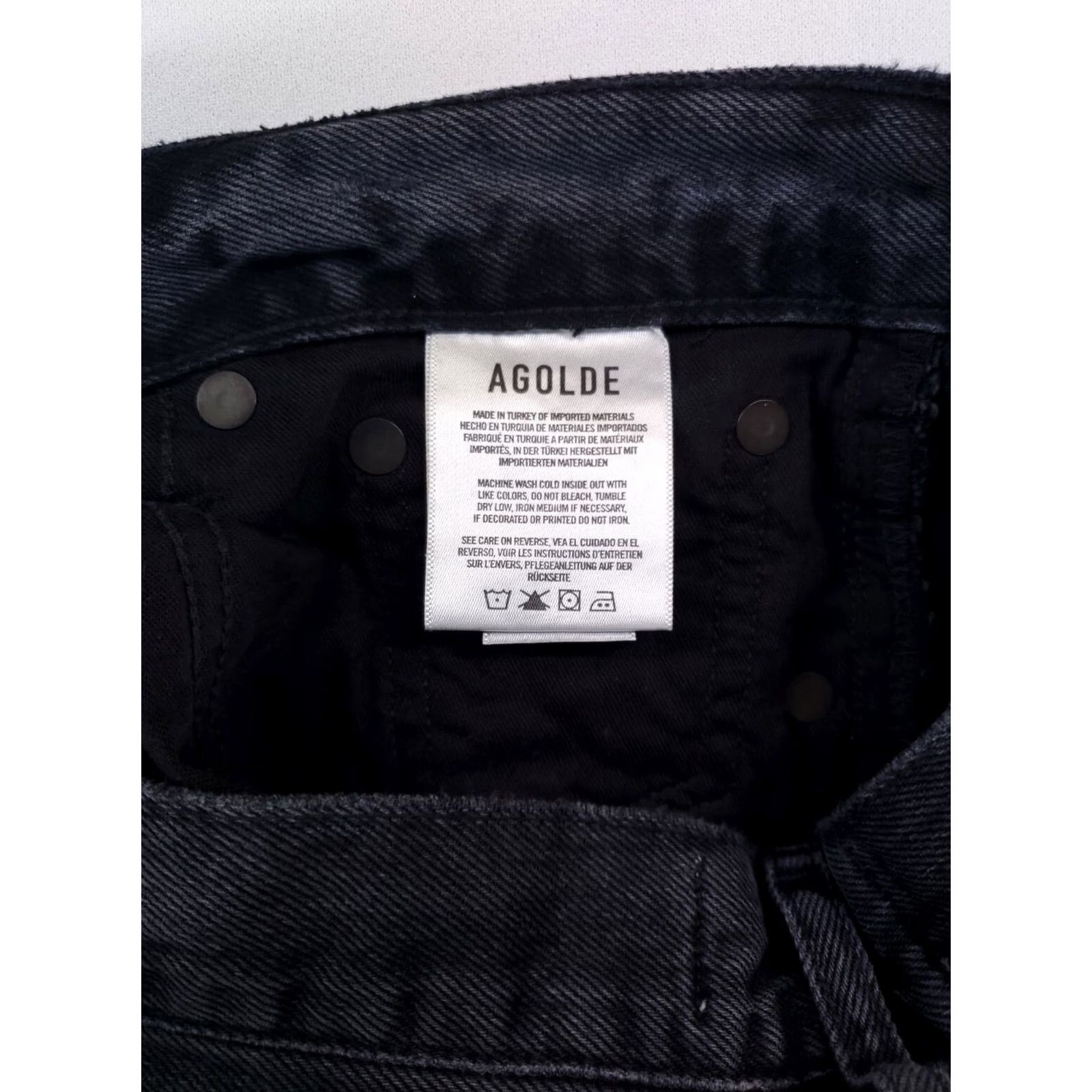 Agolde AGOLDE Lana Jeans Distressed Black Womens 28 (28 x 27.5 Actual) Jeans Women Distressed Straight Black 28 Womens AGOLDE Lana Jeans Size 28" / US 6 / IT 42 - 3 Thumbnail