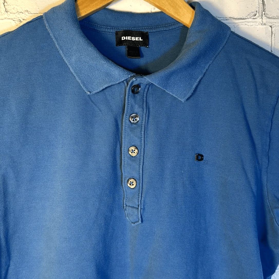 Diesel VINTAGE Diesel Polo Golf Shirt L Blue Men's Large Size US L / EU 52-54 / 3 - 2 Thumbnail