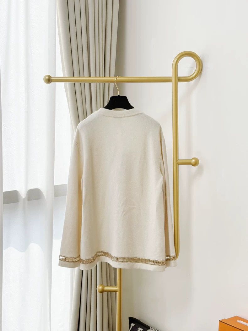 Chanel Chanel Long-sleeved knitted cardigan with chain edge coat Size S / US 4 / IT 40 - 3 Thumbnail