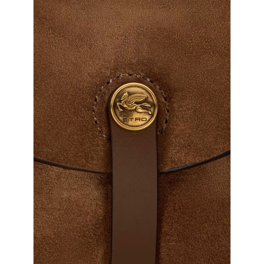 Etro ETRO Pony Small Fringe Camel Brown Suede Leather Shoulder Ba Size ONE SIZE - 4 Thumbnail