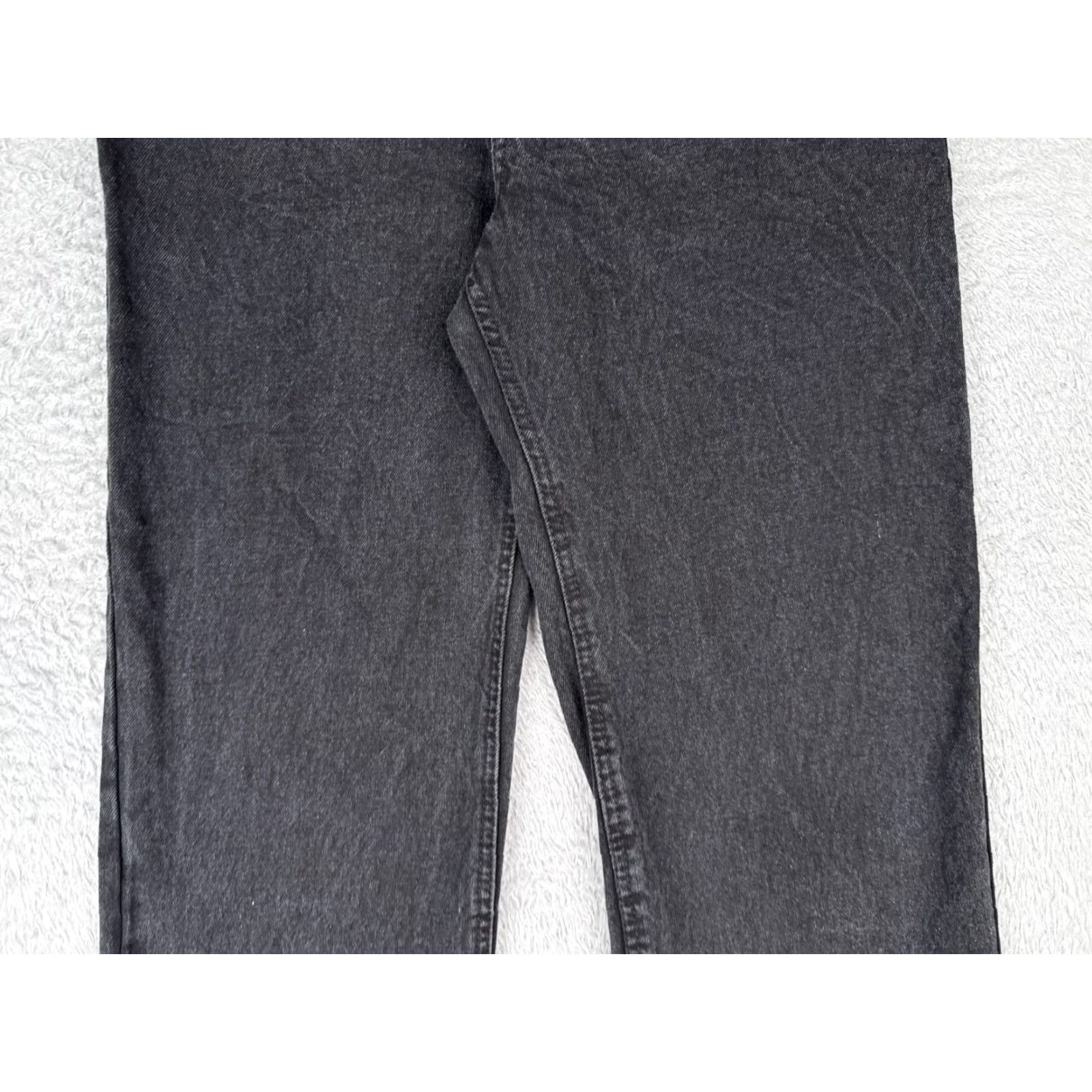 Vintage Refuge Jeans Junior 7 Black Denim Wide Leg Distressed Cotton High 26x24 Size 28" / US 6 / IT 42 - 3 Thumbnail
