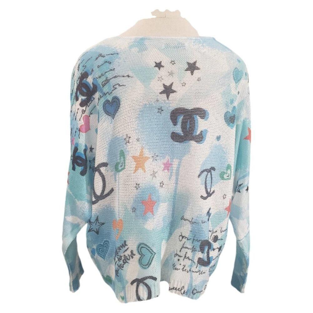 Designer CT1989 Gigi Moda Blue & White Sweater S Size S / US 4 / IT 40 - 4 Thumbnail