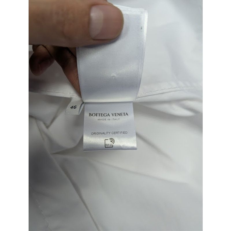 Bottega Veneta o1rshd1 Compact Cotton Canvas Shirt in White Size US S / EU 44-46 / 1 - 21 Thumbnail