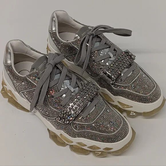 Jimmy Choo Jimmy Choo Diamond X Strap Lo-Top Sneakers w/ Crystals- EU44 Size US 11 / EU 44 - 4 Thumbnail
