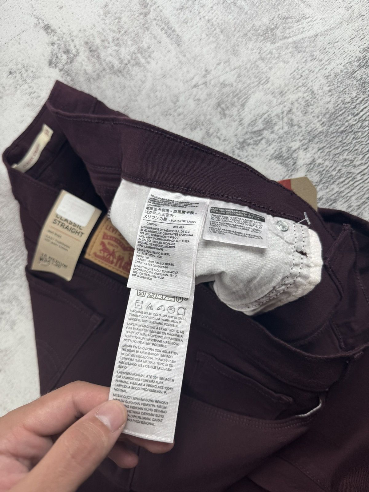 Levi's Levi’s NEW Classic Straight Men’s Cherry W34 L30 Cotton Mid Rise Pants Trousers Size US 34 / EU 50 - 19 Thumbnail