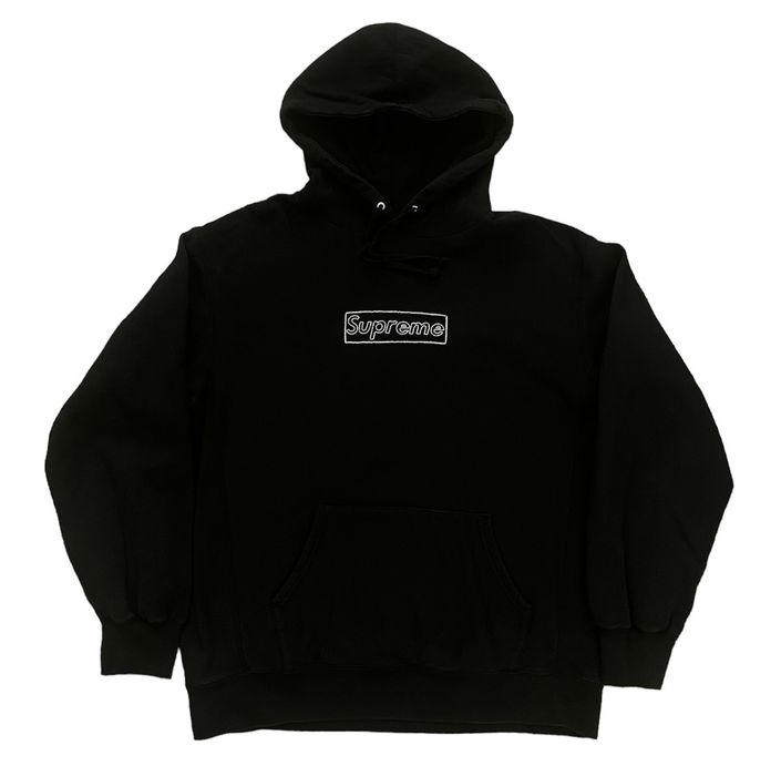 Supreme Supreme x Kaws Chalk Box Logo Hooded Swearshirt Black