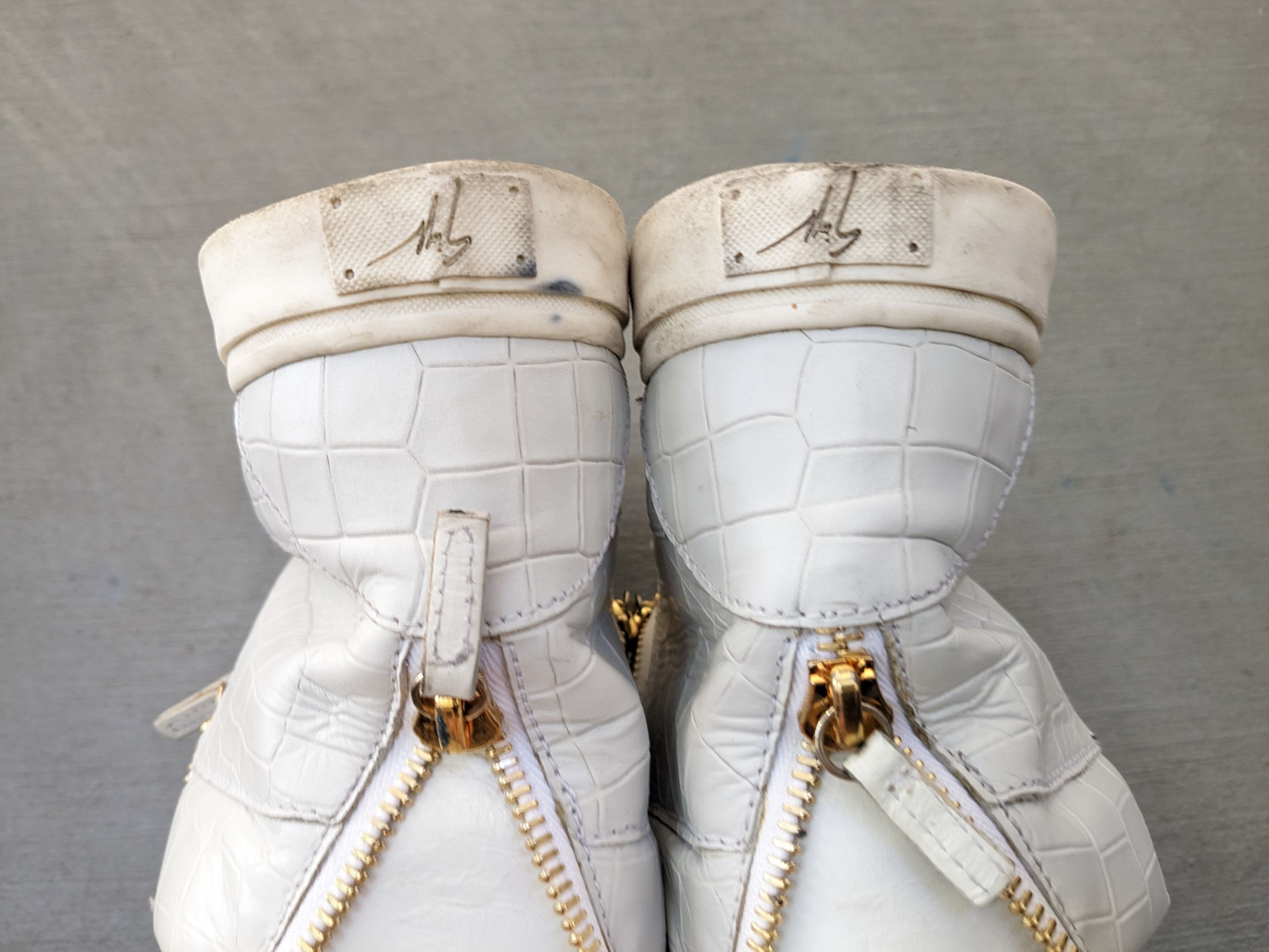 Designer Giuseppe Zanotti High Tops White 9 42 Croc Embossed Leather Size US 9 / EU 42 - 15 Thumbnail