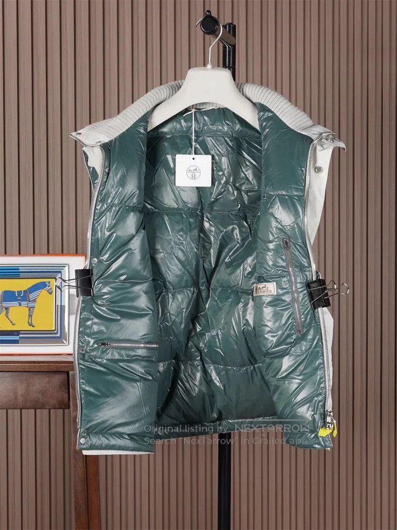Hermes Hermes Grayish White Down Vest Size US M / EU 48-50 / 2 - 2 Thumbnail