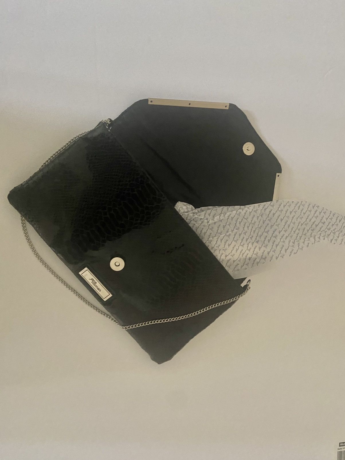 Designer × Other × Vintage Deadstock Jane Norman Black Snake Front Plate Clutch 2009 Size ONE SIZE - 6 Thumbnail